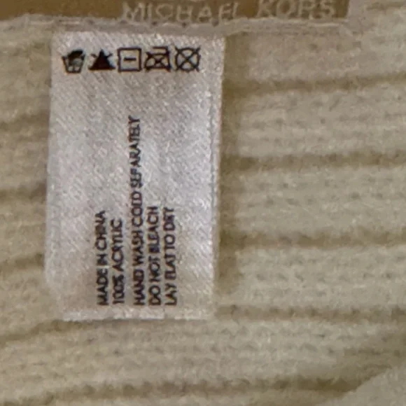 Michael Kors Cream Ribbed Scarf - Picture 3 of 3